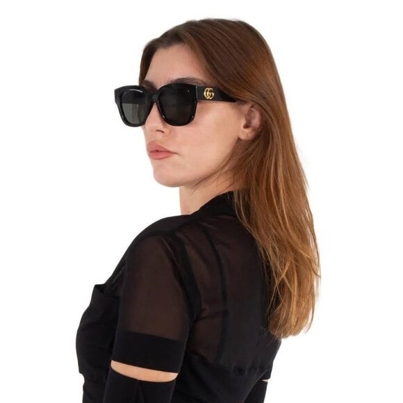New Authentic Gucci Grey Square Ladies Sunglasses GG1550SK 001 54 GG1550SK 001 5 - Picture 2 of 6